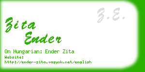 zita ender business card